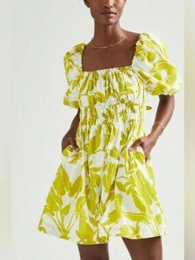 Maeve Feliciana Tropical Print Mini Dress | Vibrant Botanical | Size L